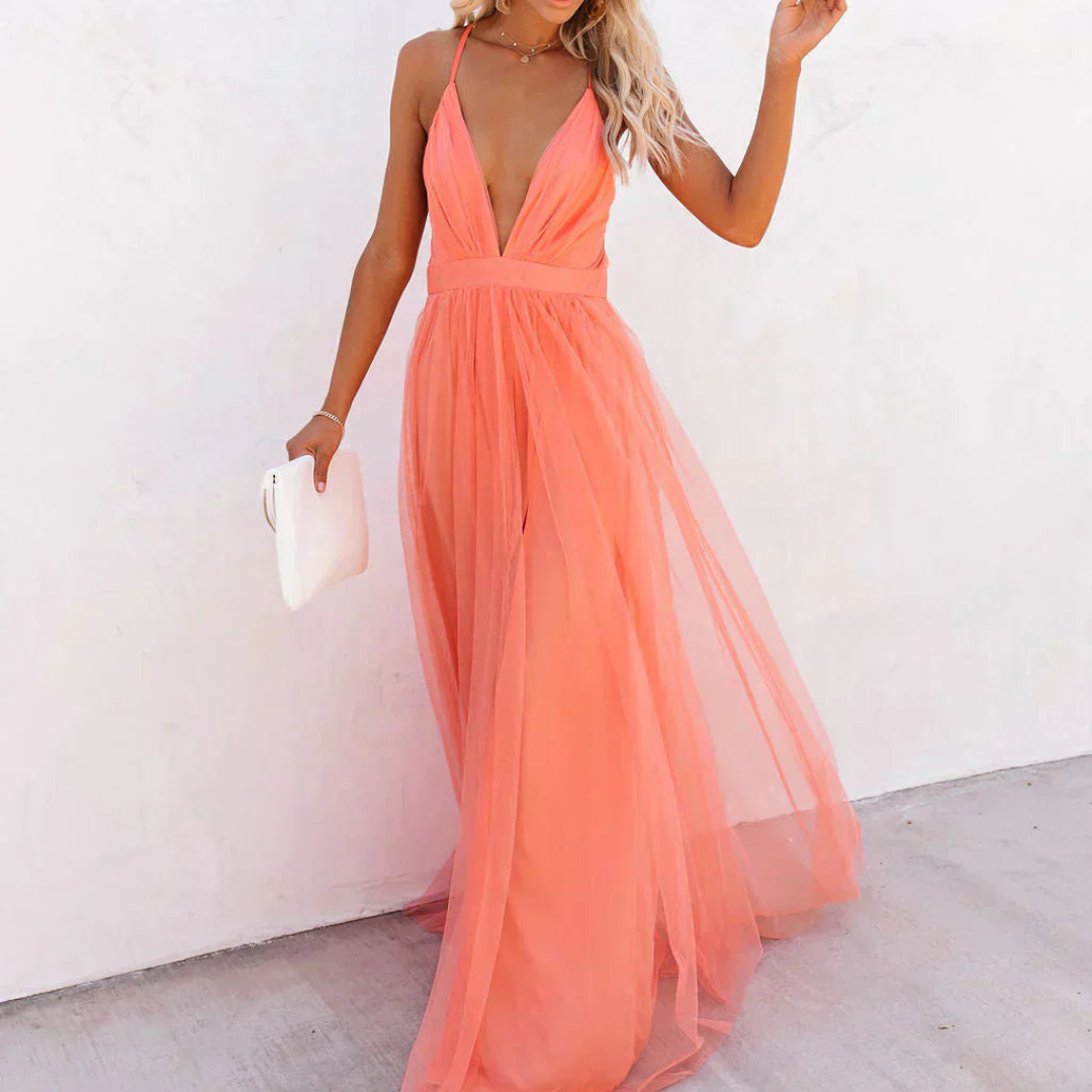 Ginevra | Vestido Maxi Luz Coral