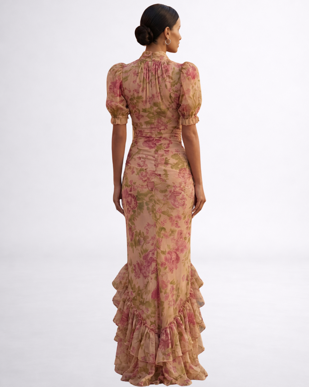 Rosario | Vestido Largo Floral en Chiffon