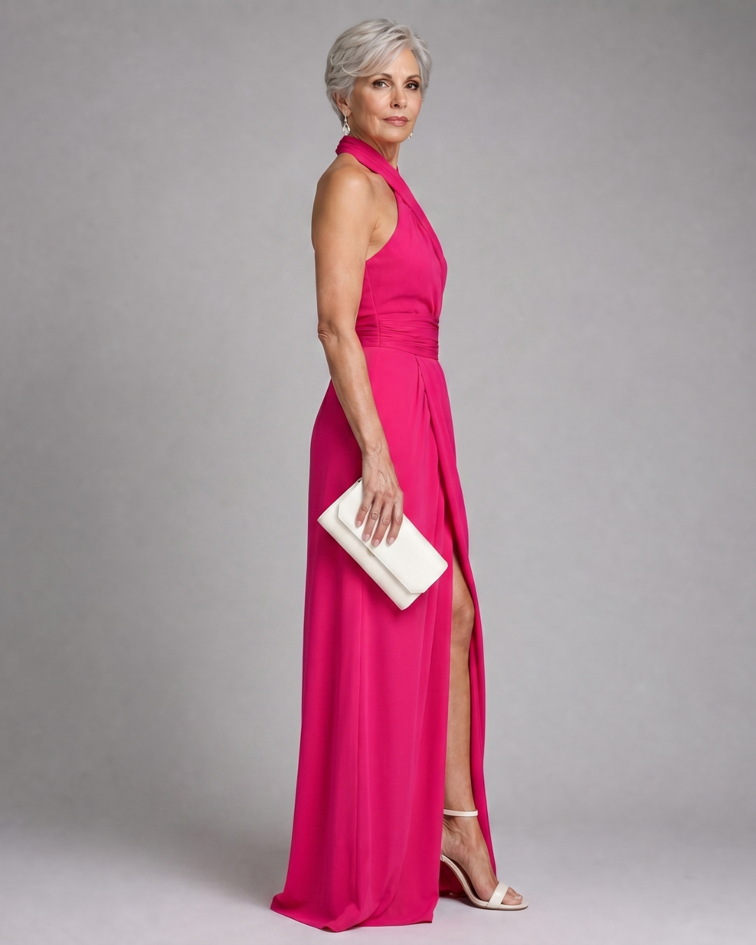 Velora | Vestido Midi con Cuello Halter Cruzado