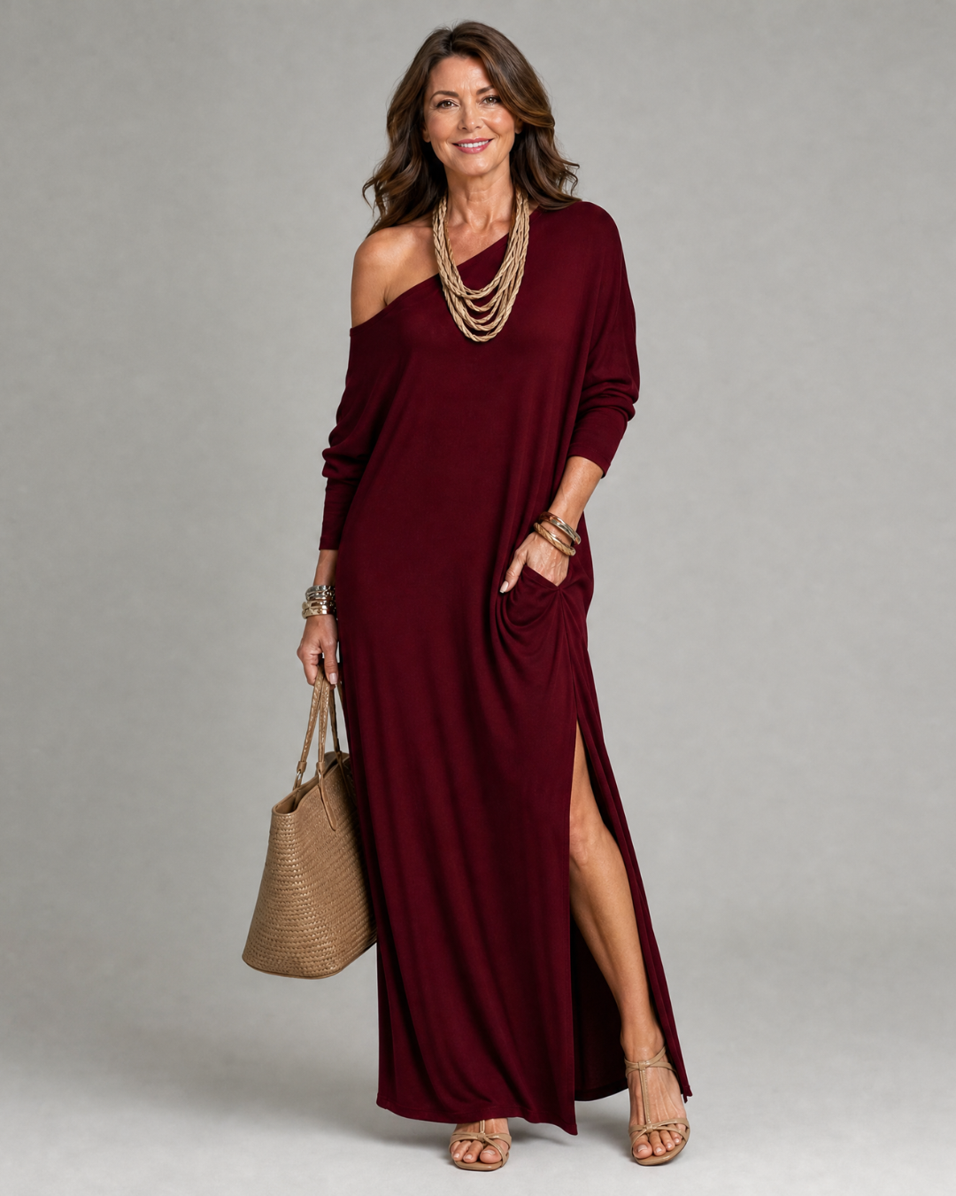 Asterelle | Vestido Midi de un Sólo Hombro
