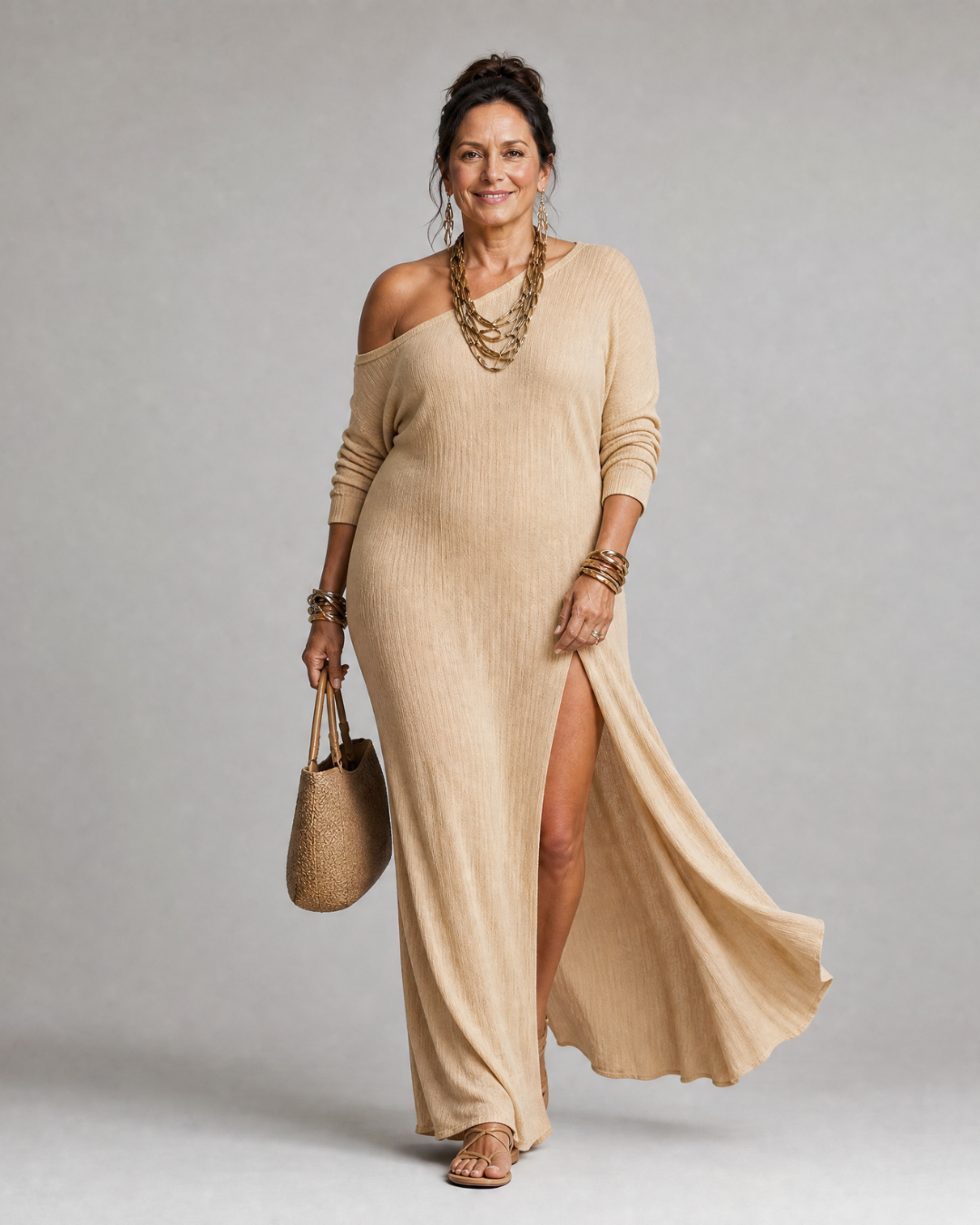 Asterelle | Vestido Midi de un Sólo Hombro