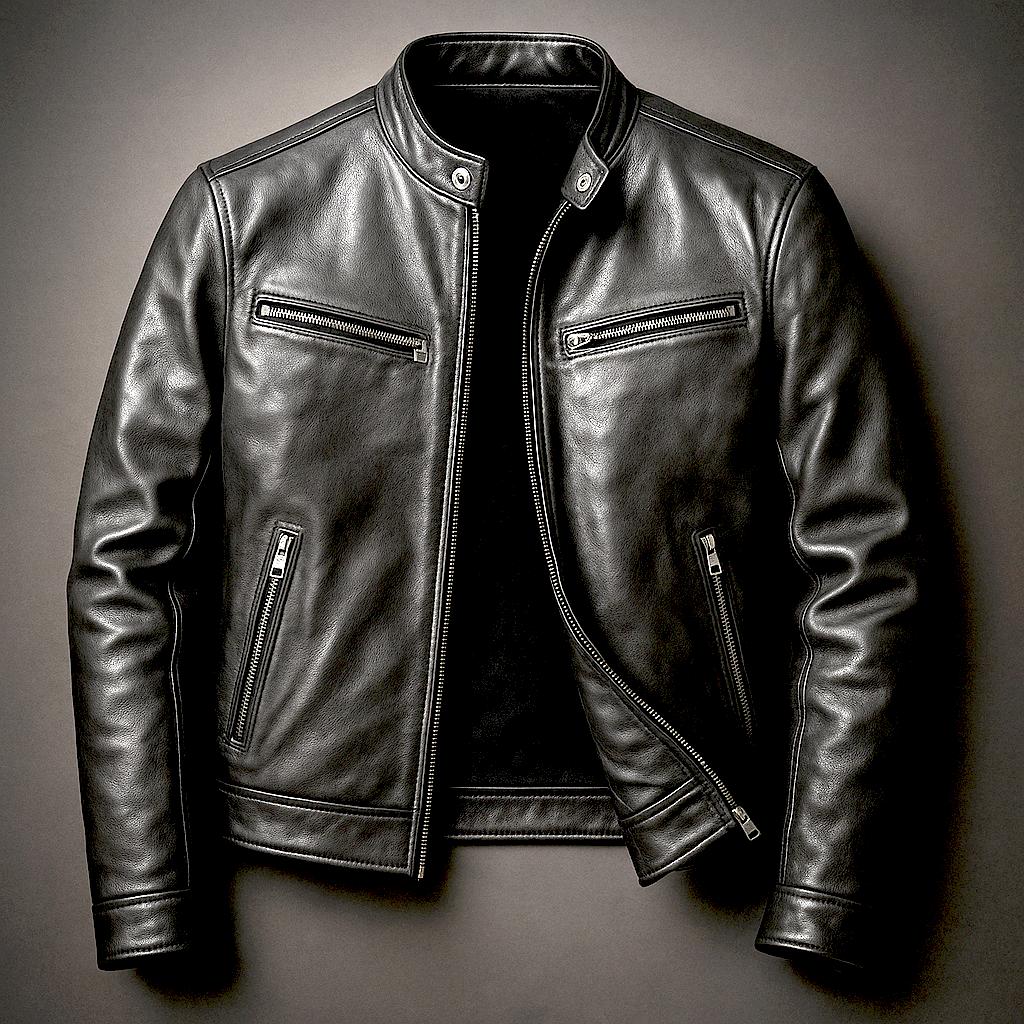 BRIXTON | Chamarra vintage de piel con cremallera