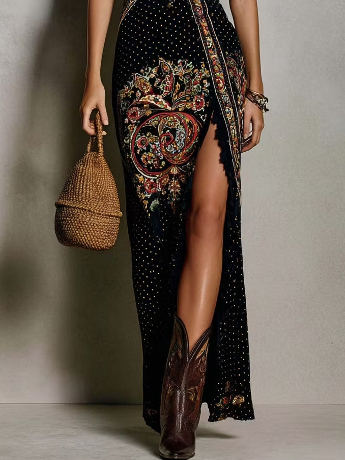 Vestido Largo Boho con Escote en V