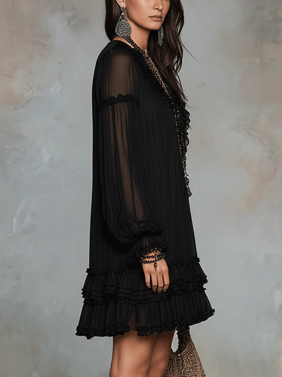 Elisa | Minivestido negro escote V