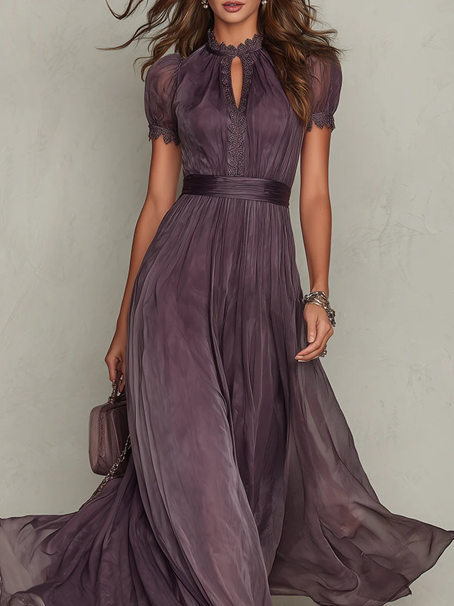 Vestido Largo Morado de Chiffon
