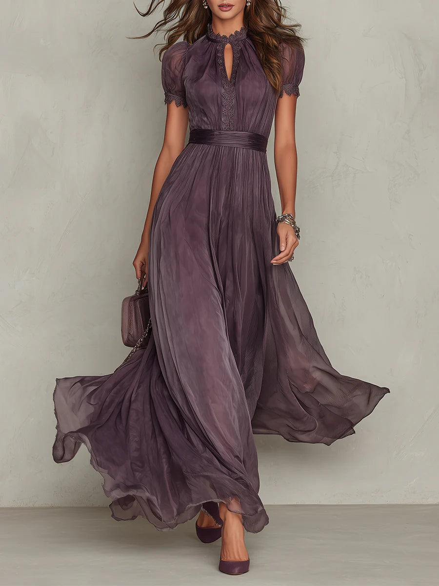 Vestido Largo Morado de Chiffon