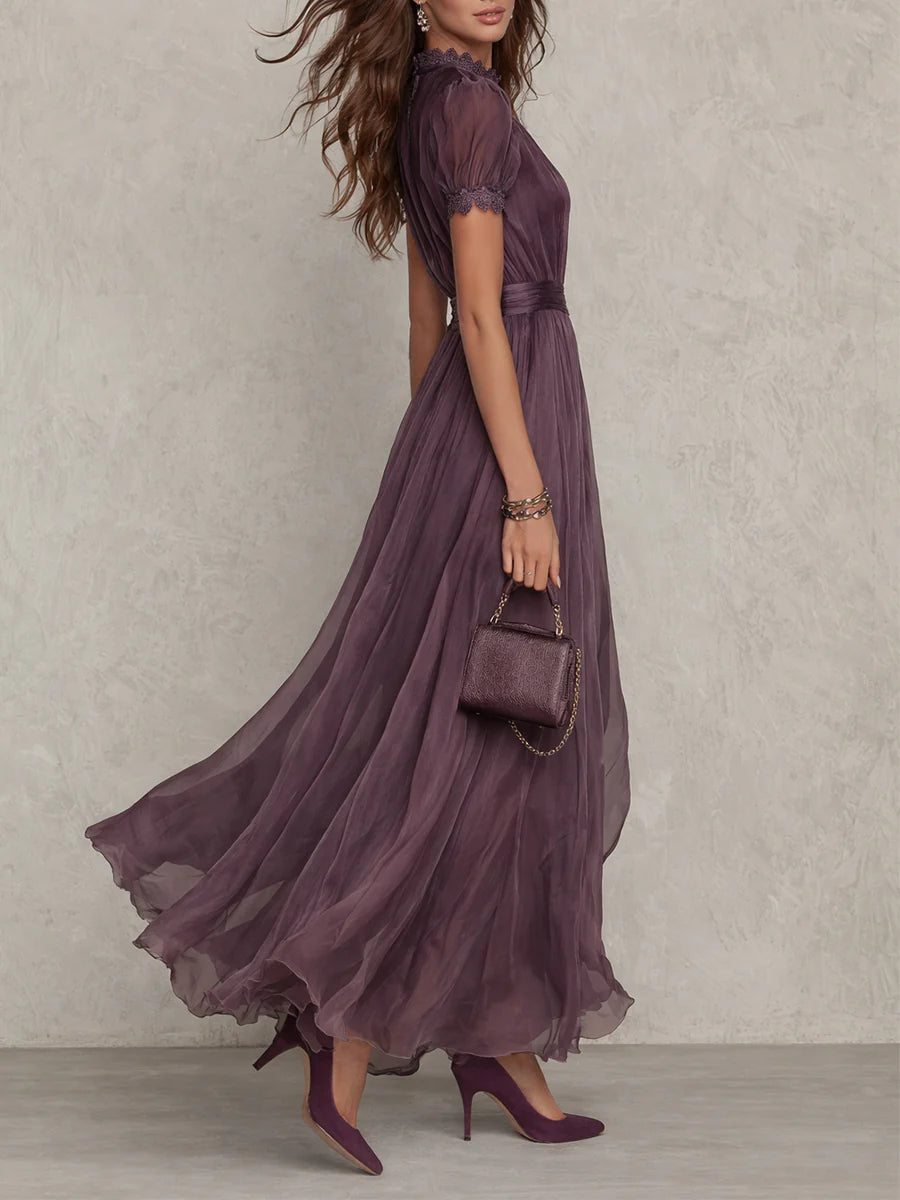 Vestido Largo Morado de Chiffon