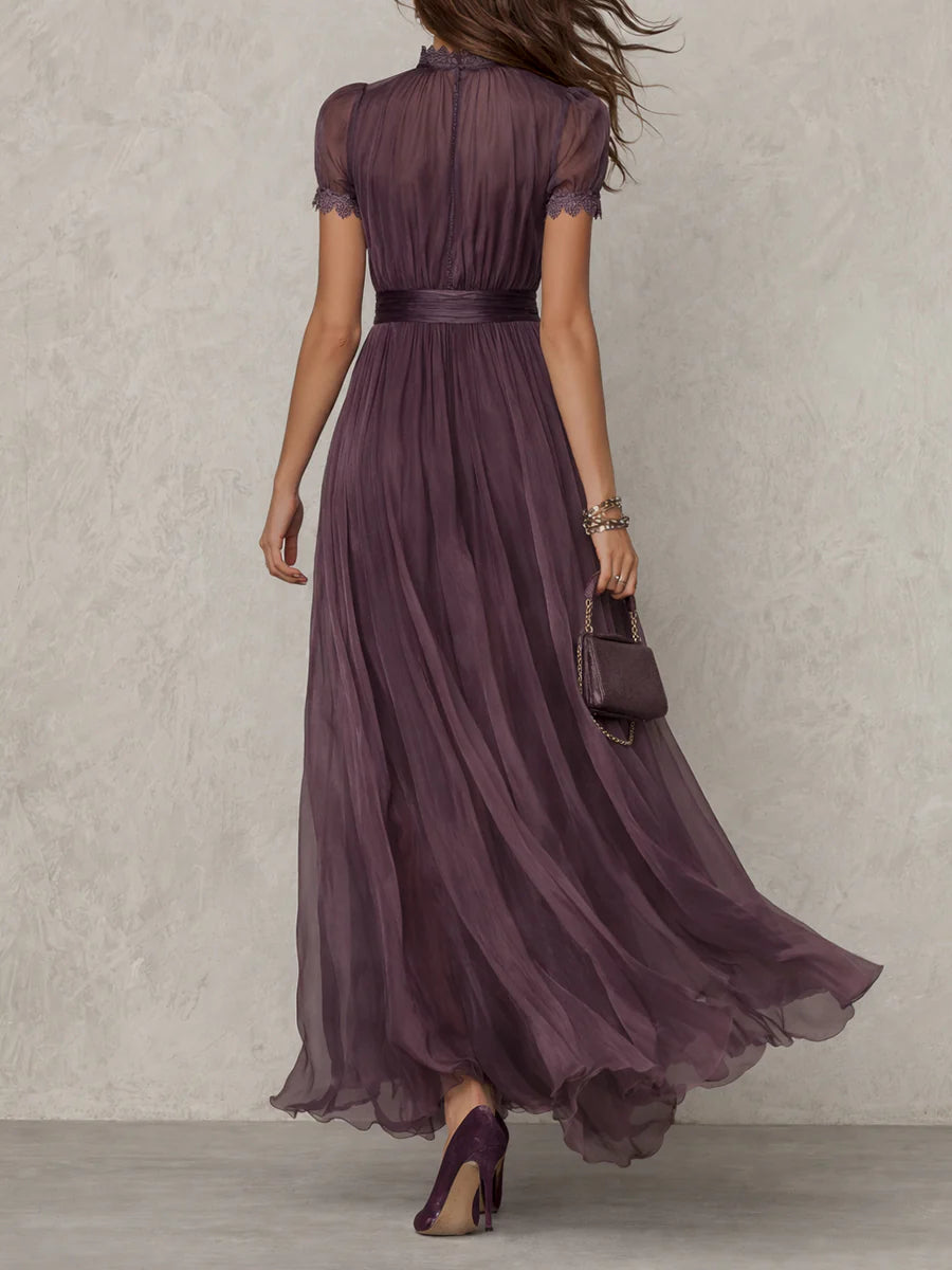 Vestido Largo Morado de Chiffon