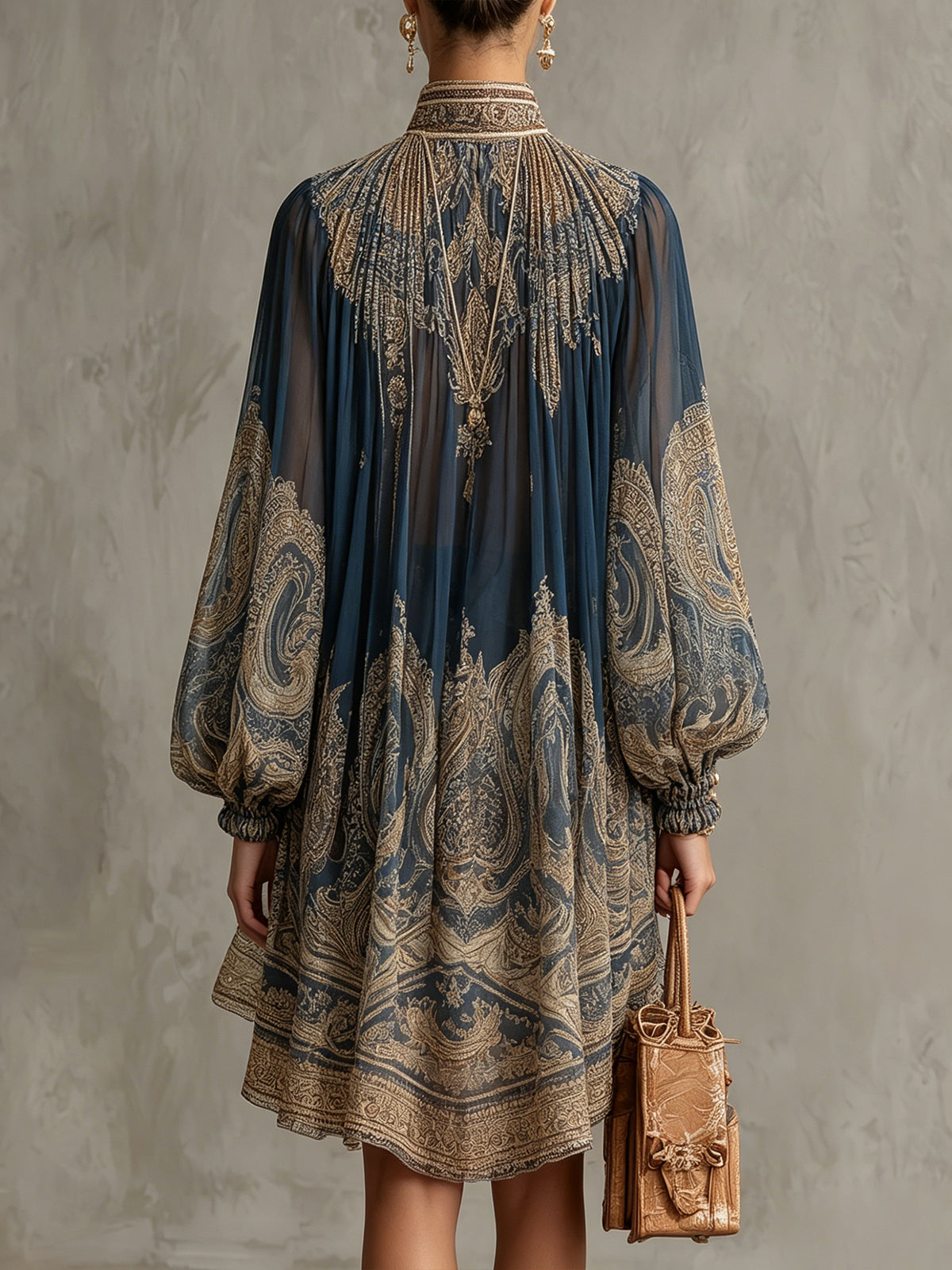 Ludovica | Minivestido azul barroco