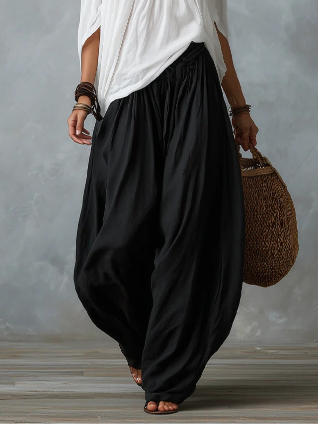 Conjunto Top Blanco y Pantalón Ancho