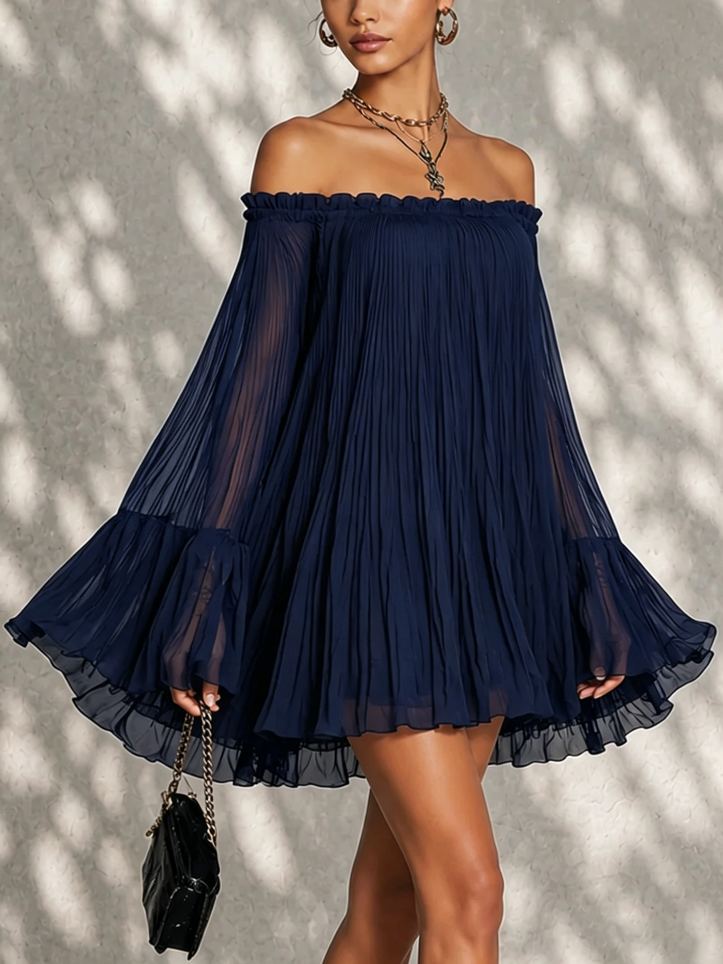 Beatrice | Minivestido azul campana