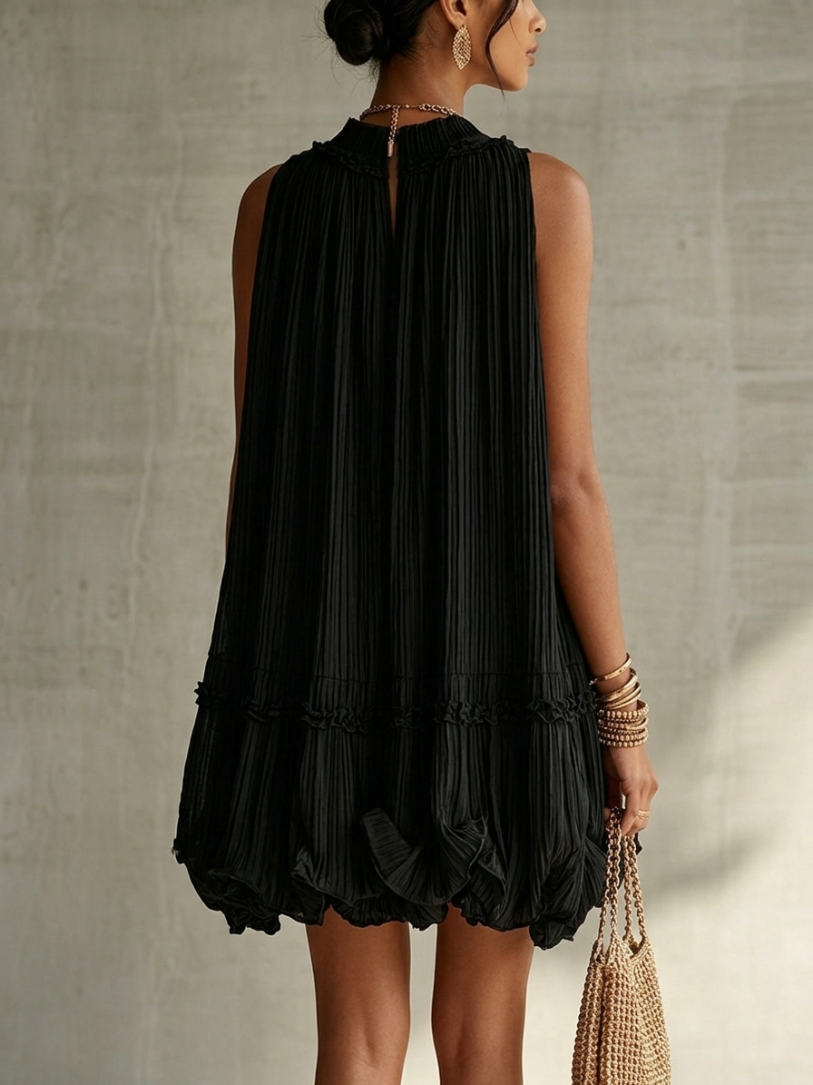 Bianca | Minivestido negro vaporoso