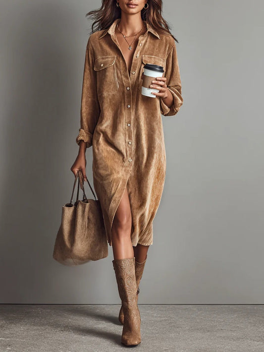 Rosaria – Vestido Midi Amplio con Bolsillos