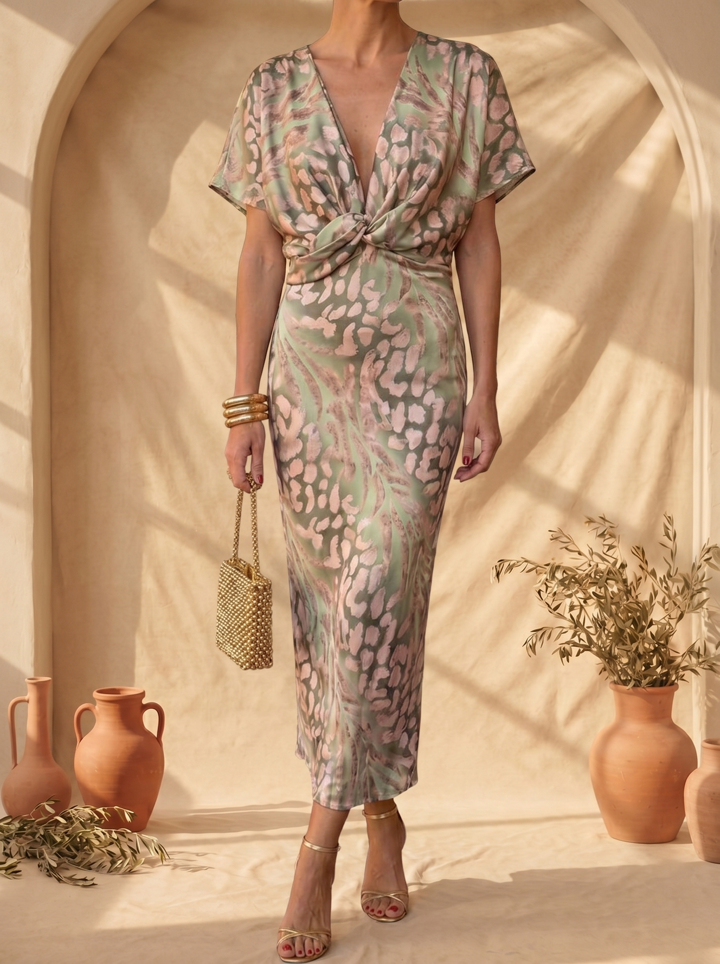 Antonella | Vestido elegante en tela ligera y fluida