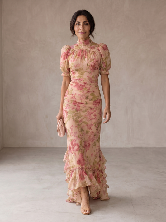 Rosario | Vestido Largo Floral en Chiffon